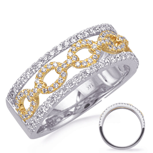 ELIE AZZI 0.51 ctw. WHITE & YELLOW GOLD DIAMOND RING D4814YW