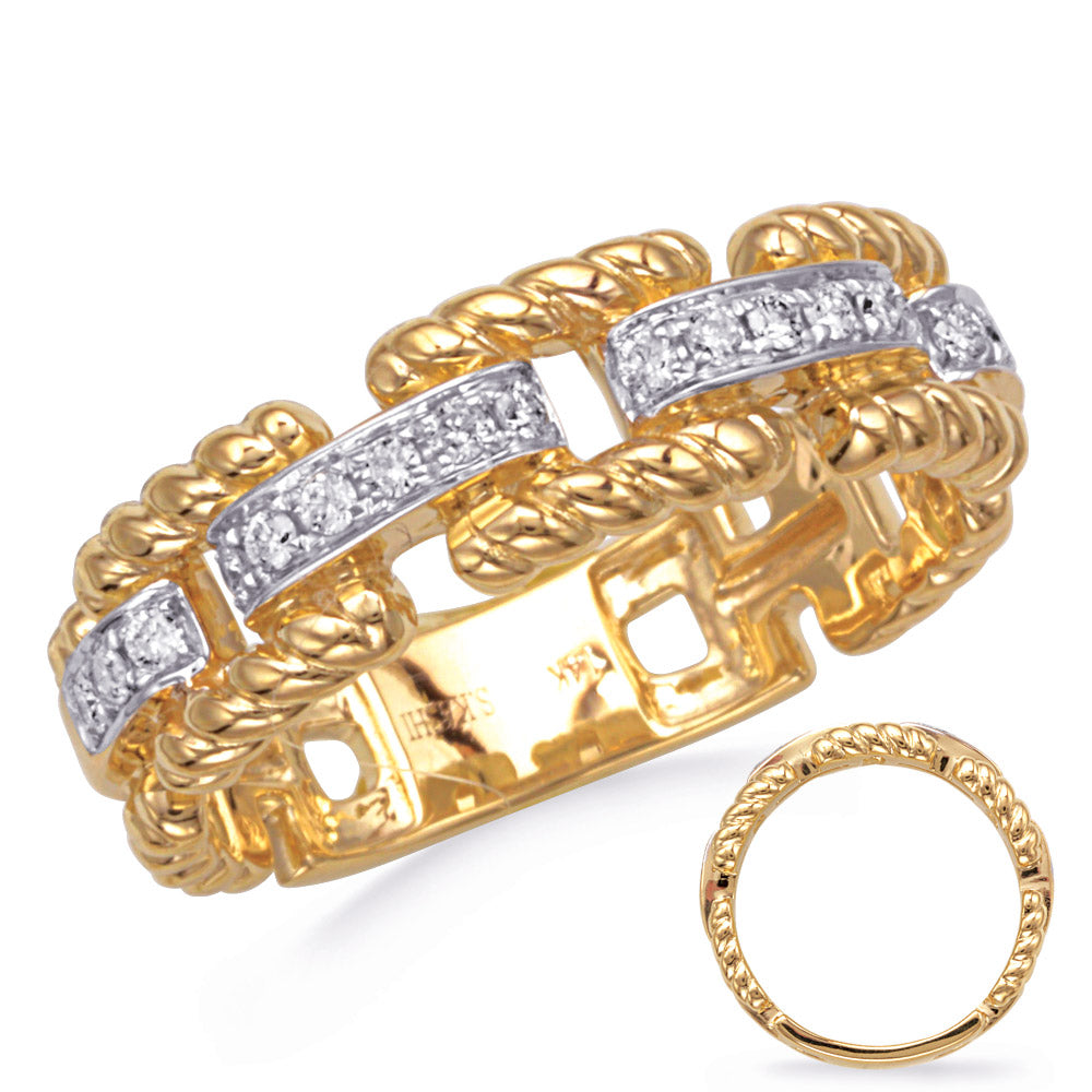 ELIE AZZI 0.21 ctw. YELLOW GOLD DIAMOND RING D4818YG