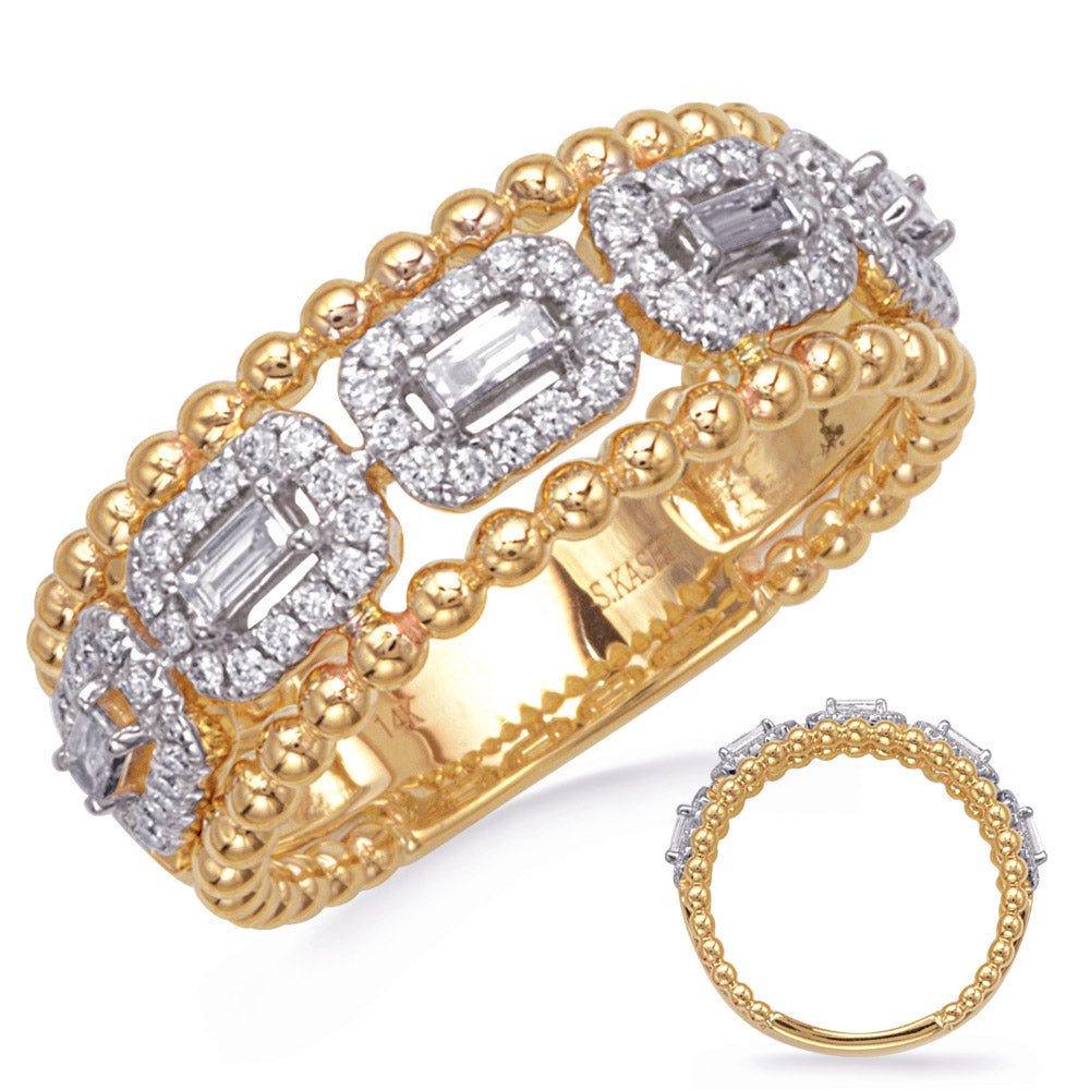 ELIE AZZI 0.54 ctw. WHITE & YELLOW GOLD DIAMOND RING D4821YW