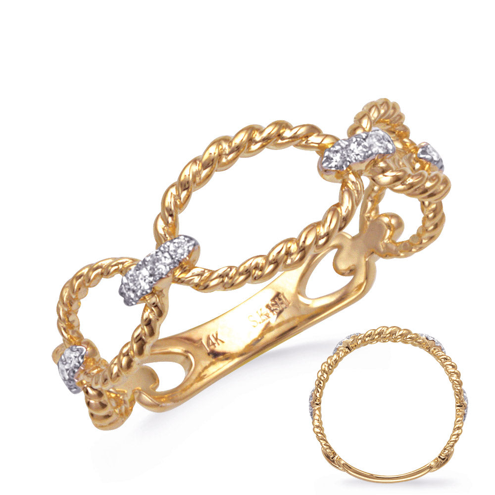 ELIE AZZI 0.09 ctw. YELLOW GOLD DIAMOND RING D4822YG