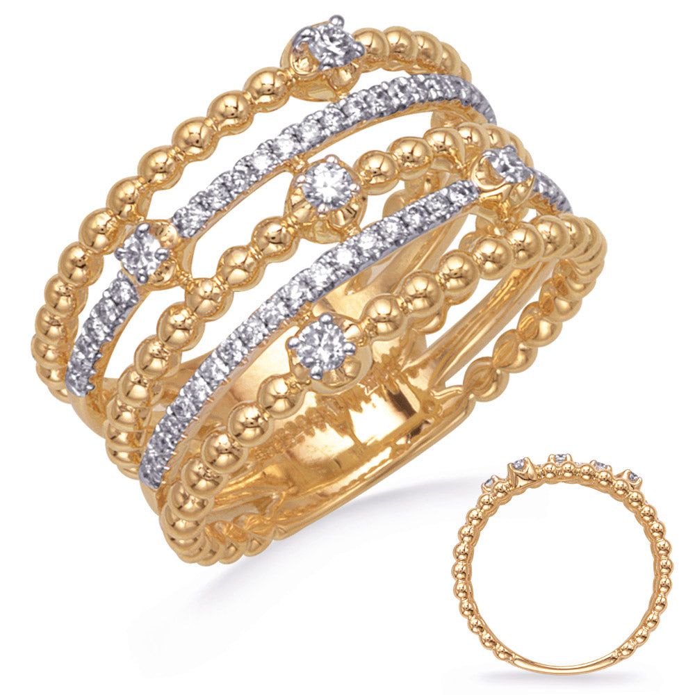 ELIE AZZI 0.38 ctw. WHITE & YELLOW GOLD DIAMOND RING D4824YW