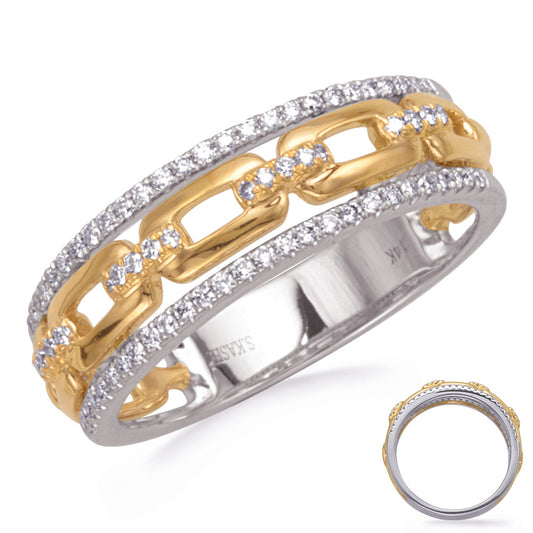 ELIE AZZI 0.29 ctw. WHITE & YELLOW GOLD DIAMOND RING D4825YW