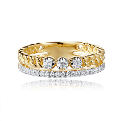 ELIE AZZI 0.23 ctw. YELLOW & WHITE GOLD DIAMOND RING D4826YW