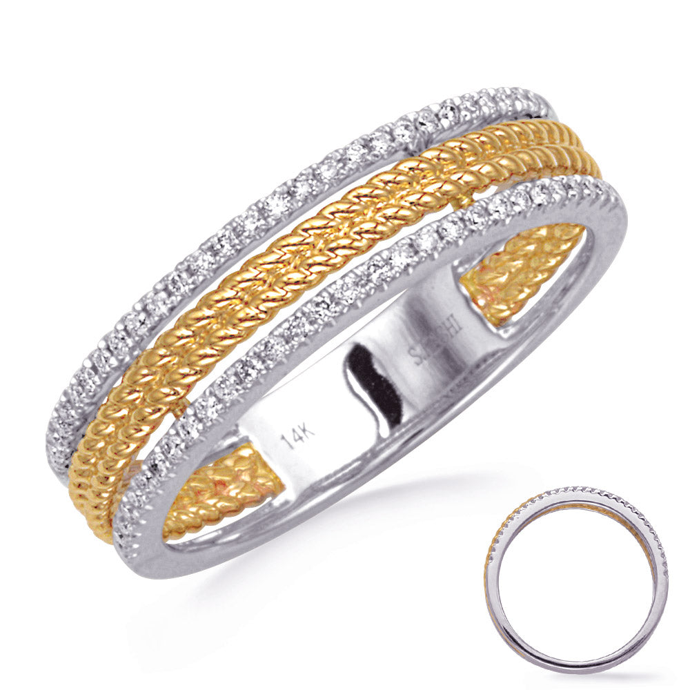 ELIE AZZI 0.23 ctw. WHITE & YELLOW GOLD DIAMOND RING D4827YW