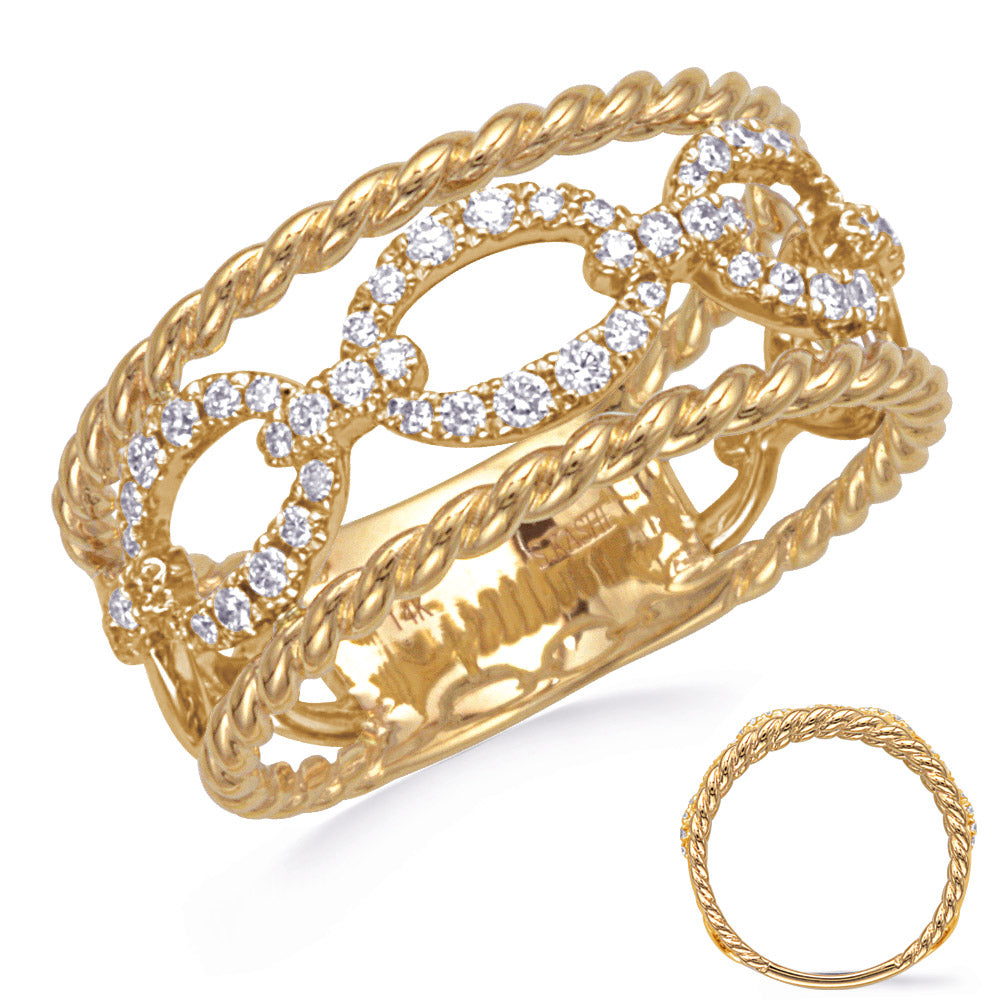 ELIE AZZI 0.34 ctw. YELLOW GOLD DIAMOND RING D4828YG