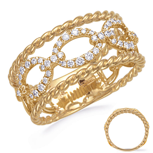 ELIE AZZI 0.34 ctw. YELLOW GOLD DIAMOND RING D4828YG
