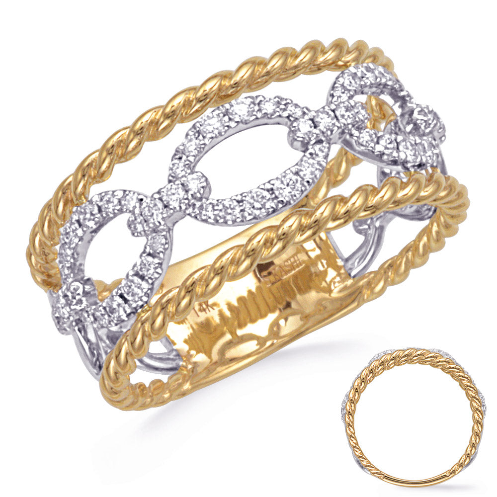 ELIE AZZI 0.34 ctw. WHITE & YELLOW GOLD DIAMOND RING D4828YW