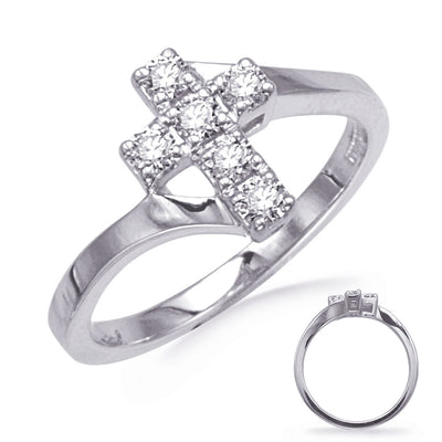 ELIE AZZI 0.35 ctw. WHITE GOLD CROSS RING D4830WG