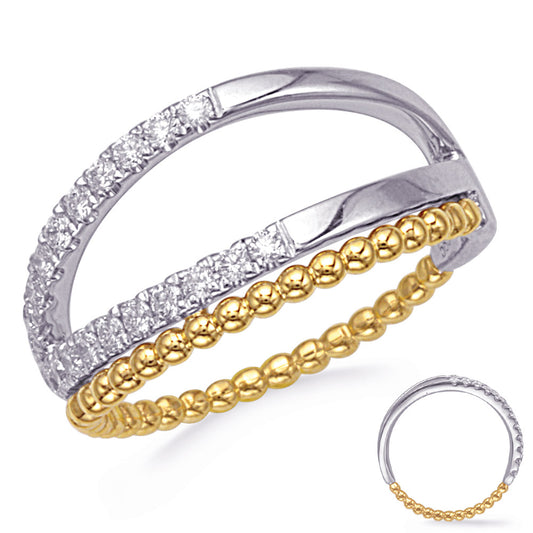 ELIE AZZI 0.33 ctw. WHITE & YELLOW GOLD DIAMOND RING D4831YW