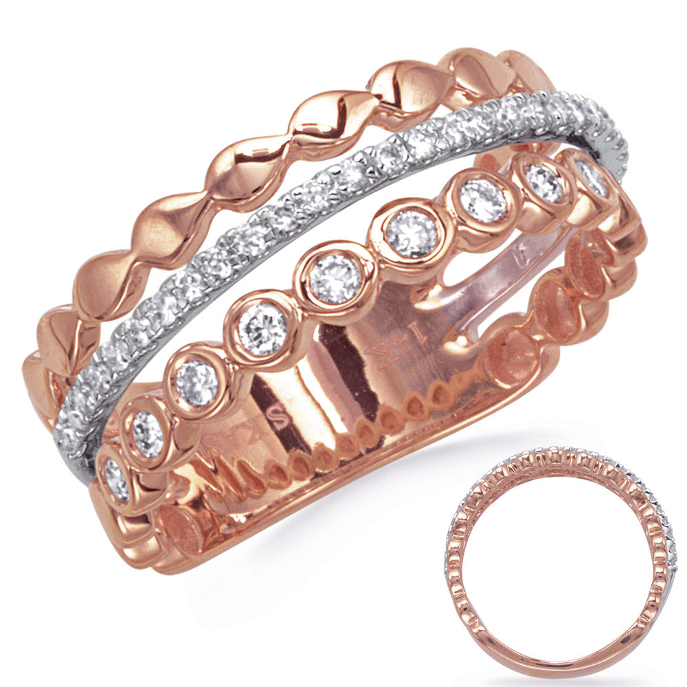 ELIE AZZI 0.34 ctw. ROSE & WHITE GOLD DIAMOND RING D4846RW