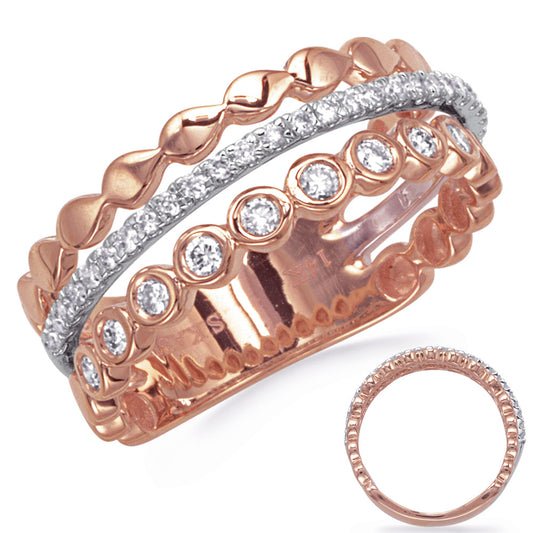 ELIE AZZI 0.34 ctw. ROSE & WHITE GOLD DIAMOND RING D4846RW
