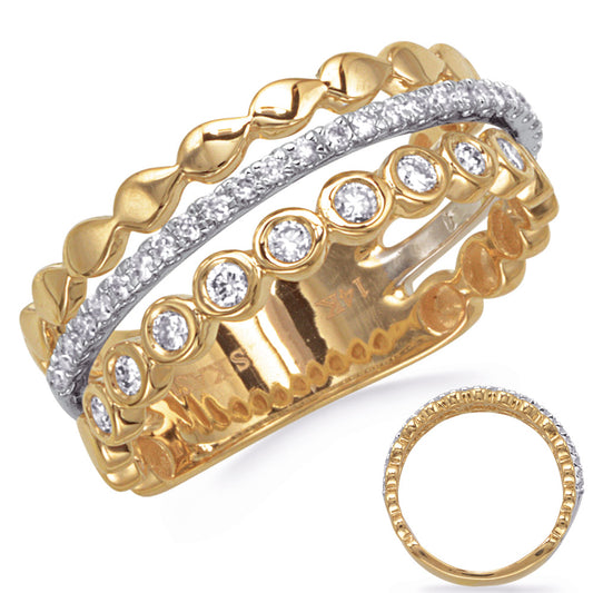 ELIE AZZI 0.34 ctw. YELLOW & WHITE GOLD DIAMOND RING D4846YW