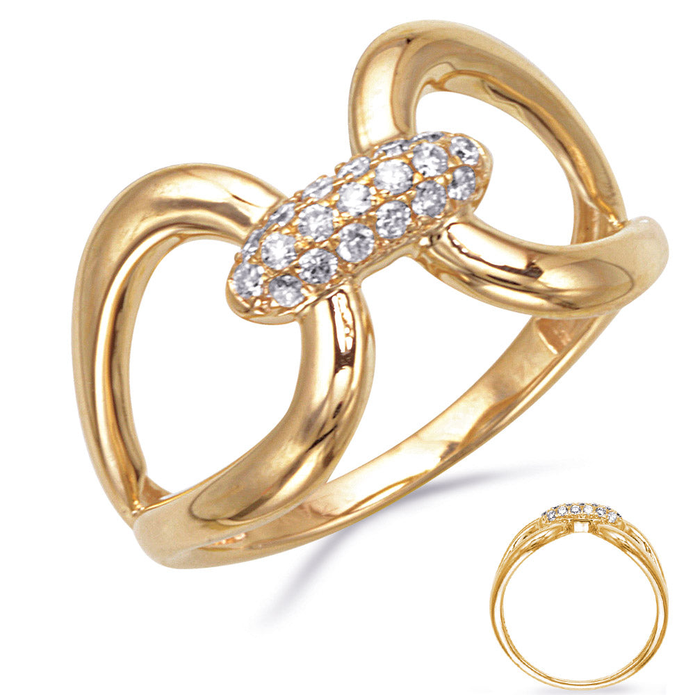 ELIE AZZI 0.17 ctw. YELLOW GOLD DIAMOND RING D4863YG