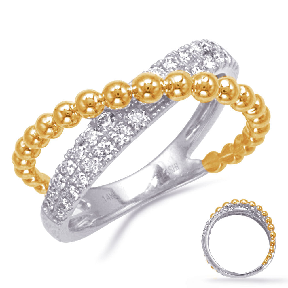 ELIE AZZI 0.42 ctw. YELLOW & WHITE GOLD DIAMOND RING D4869YW