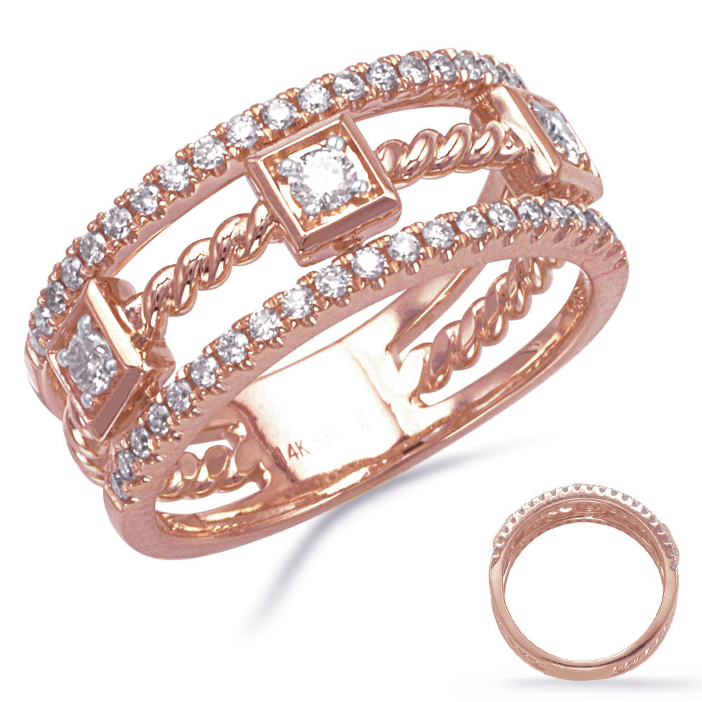 ELIE AZZI 0.51 ctw. ROSE GOLD DIAMOND RING D4870RG