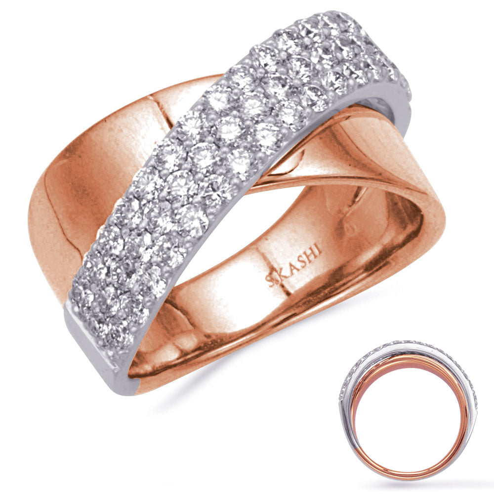 ELIE AZZI 1.11 ctw. ROSE & WHITE GOLD DIAMOND RING D4876RW