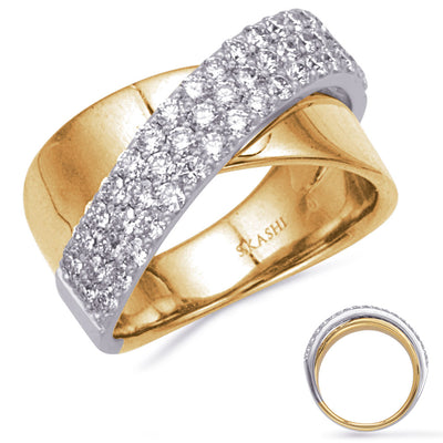 ELIE AZZI 1.11 ctw. YELLOW & WHITE GOLD DIAMOND RING D4876YW