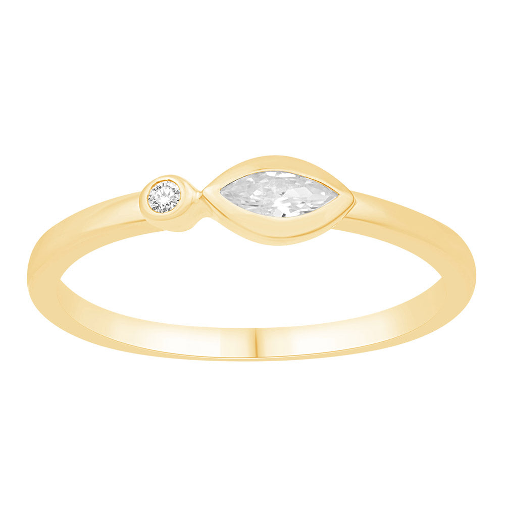 ELIE AZZI 0.16 ctw. YELLOW GOLD DIAMOND RING D4904YG