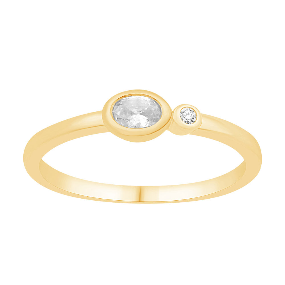 ELIE AZZI 0.17 ctw. YELLOW GOLD DIAMOND RING D4905YG