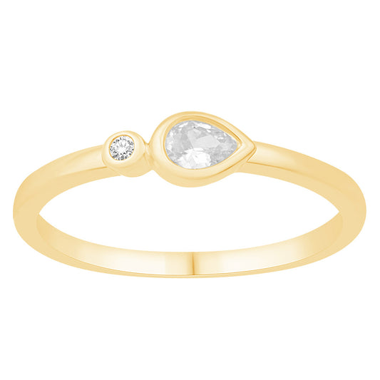 ELIE AZZI 0.17 ctw. YELLOW GOLD DIAMOND RING D4906YG