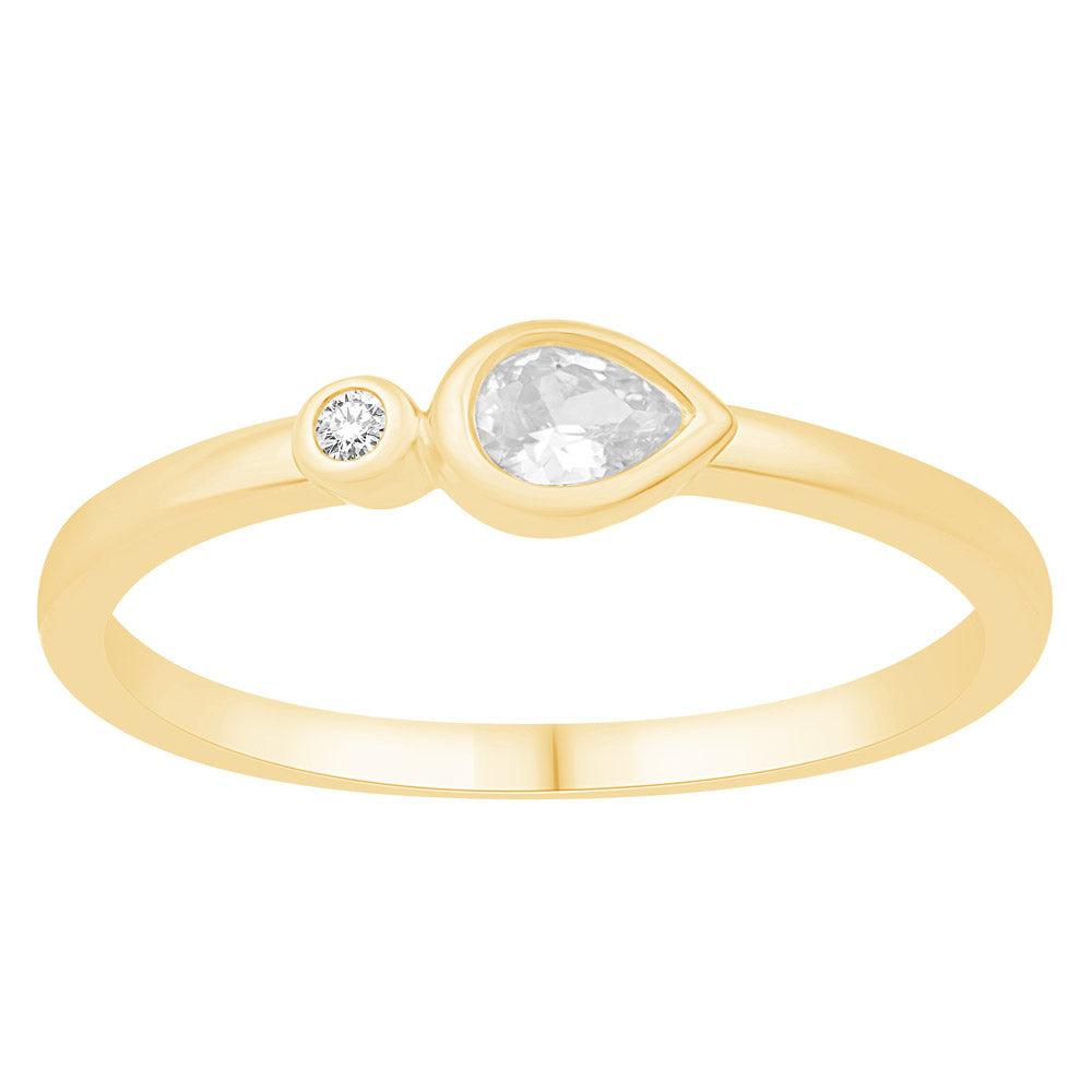 ELIE AZZI 0.17 ctw. YELLOW GOLD DIAMOND RING D4906YG