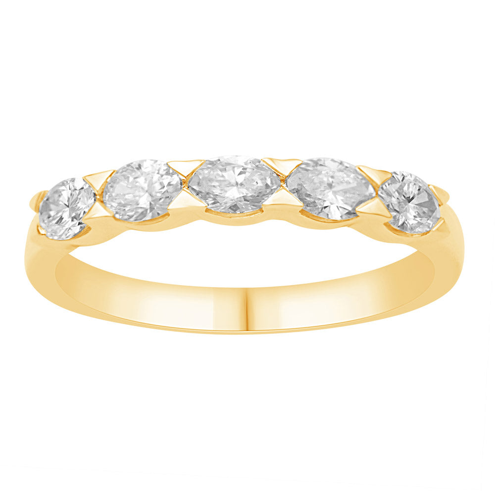 ELIE AZZI 0.76 ctw. YELLOW GOLD OVAL DIAMOND RING D4907YG