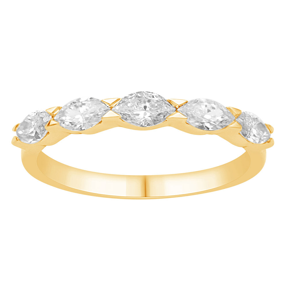 ELIE AZZI 0.72 ctw. YELLOW GOLD MARQUISE DIAMOND RING D4908YG