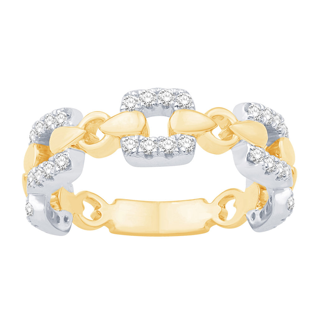 ELIE AZZI 0.37 ctw. YELLOW & WHITE GOLD DIAMOND RING D4911YW