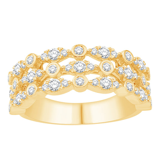 ELIE AZZI 0.82 ctw. YELLOW GOLD DIAMOND RING D4912YG
