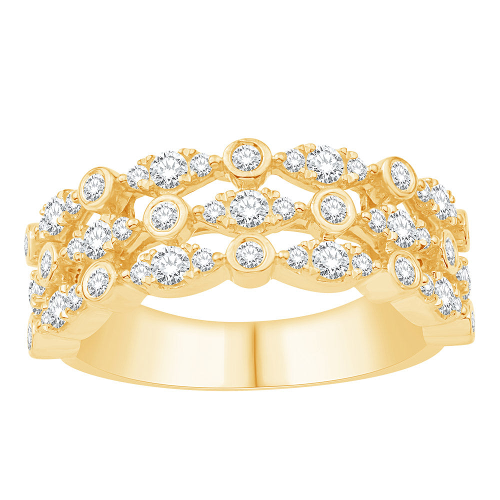 ELIE AZZI 0.82 ctw. YELLOW GOLD DIAMOND RING D4912YG