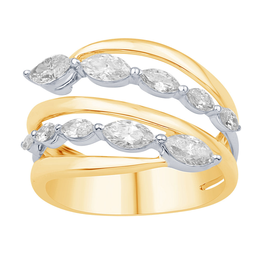 ELIE AZZI 1.10 ctw. YELLOW & WHITE GOLD DIAMOND RING D4913YW