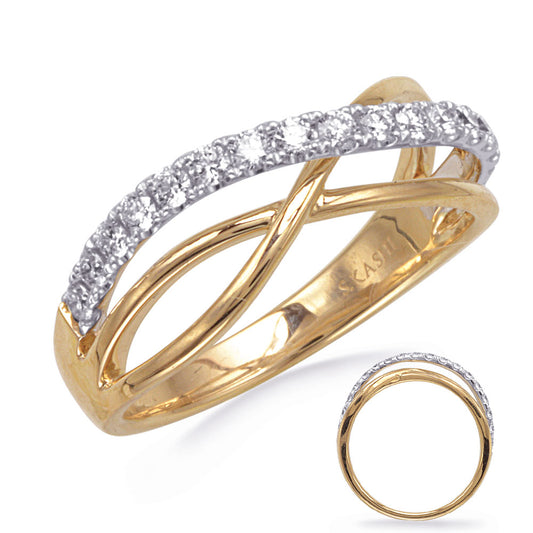 ELIE AZZI 0.41 ctw. YELLOW & WHITE GOLD DIAMOND FASHION RING D4915YW