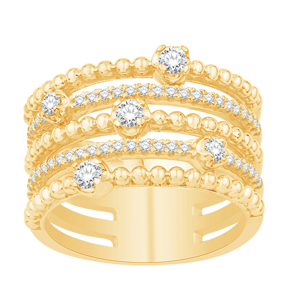 ELIE AZZI 0.50 ctw. YELLOW GOLD DIAMOND RING D4921YG