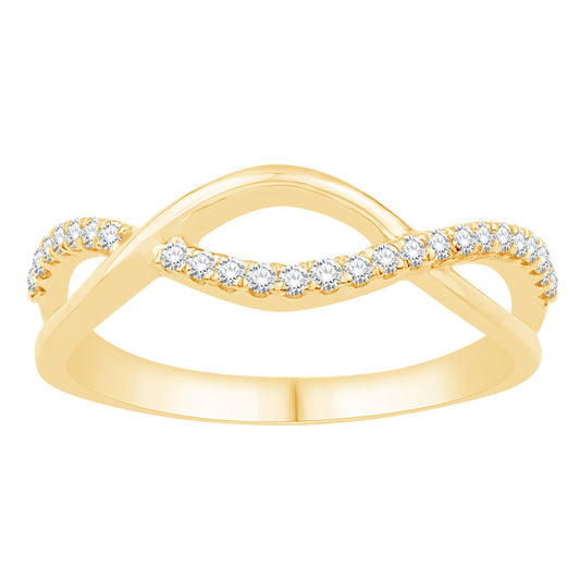 ELIE AZZI 0.20 ctw. YELLOW GOLD DIAMOND RING D4924YG