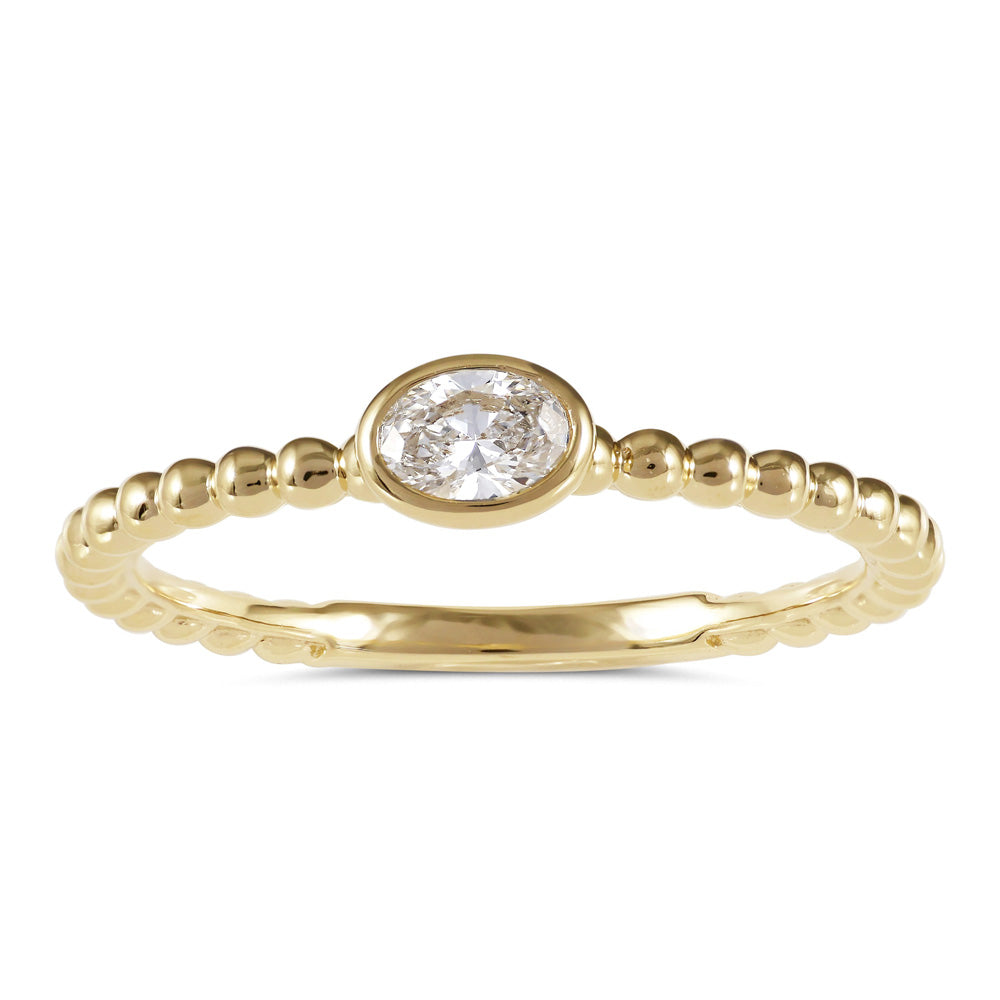 ELIE AZZI 0.15 ctw. YELLOW GOLD DIAMOND RING D4929YG