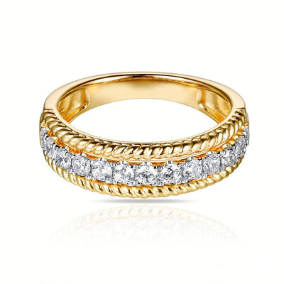 ELIE AZZI 0.45 ctw. YELLOW & WHITE GOLD DIAMOND RING D4954YW