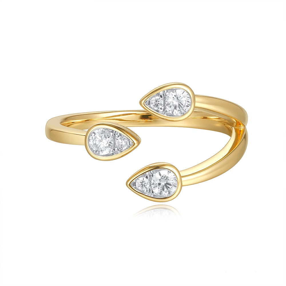 ELIE AZZI 0.24 ctw. YELLOW GOLD DIAMOND RING D4956YG