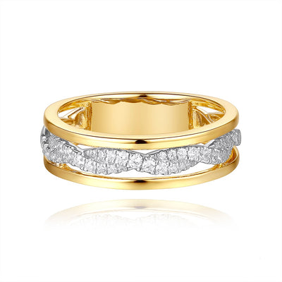 ELIE AZZI 0.24 ctw. YELLOW & WHITE GOLD DIAMOND RING D4957YW