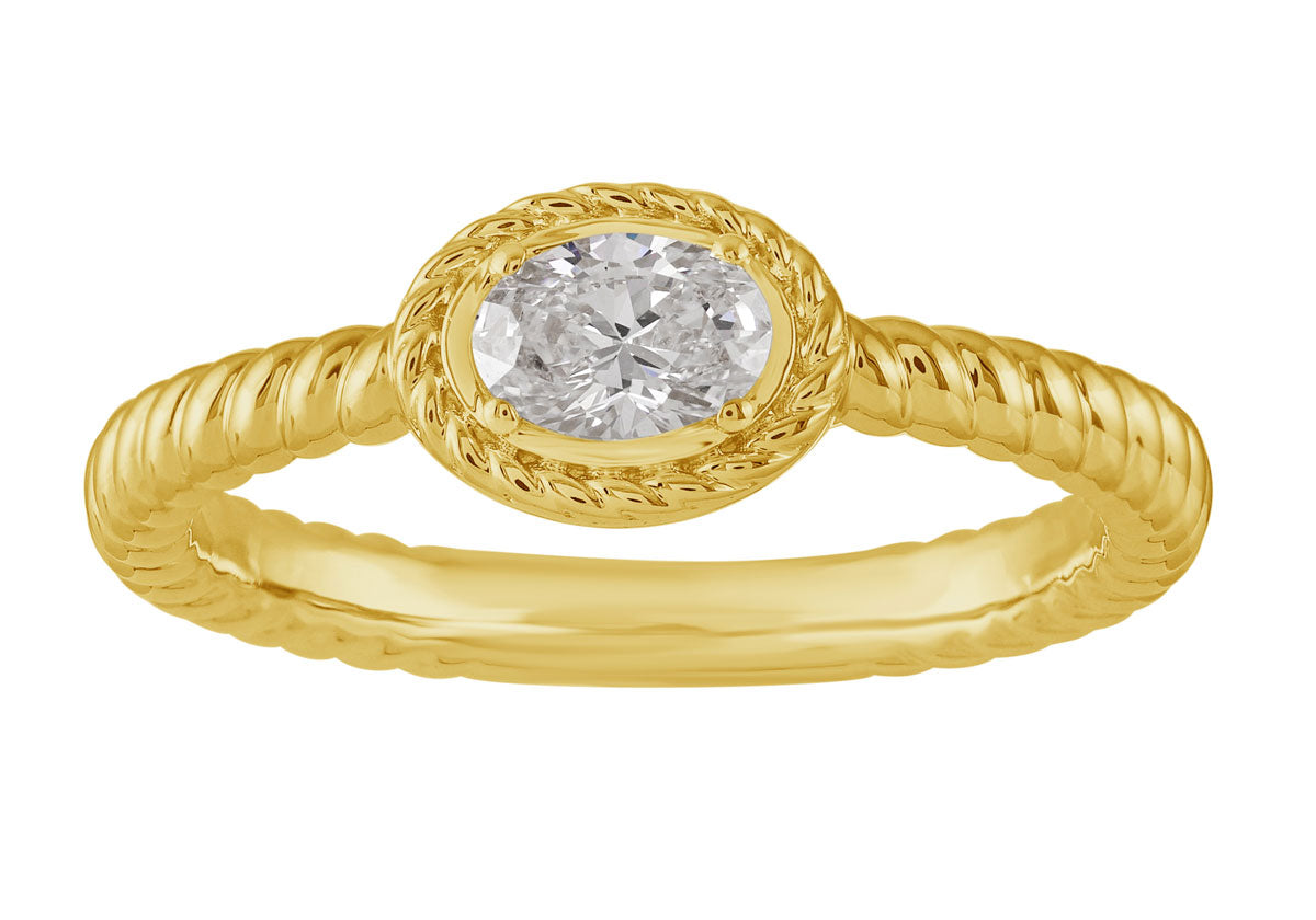 ELIE AZZI 0.32 ctw. YELLOW GOLD DIAMOND RING D4974YG