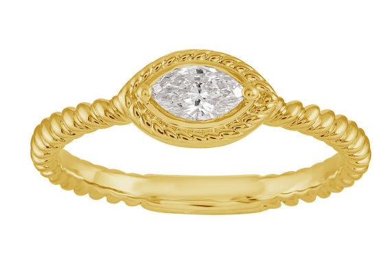 ELIE AZZI 0.24 ctw. YELLOW GOLD DIAMOND RING D4976YG