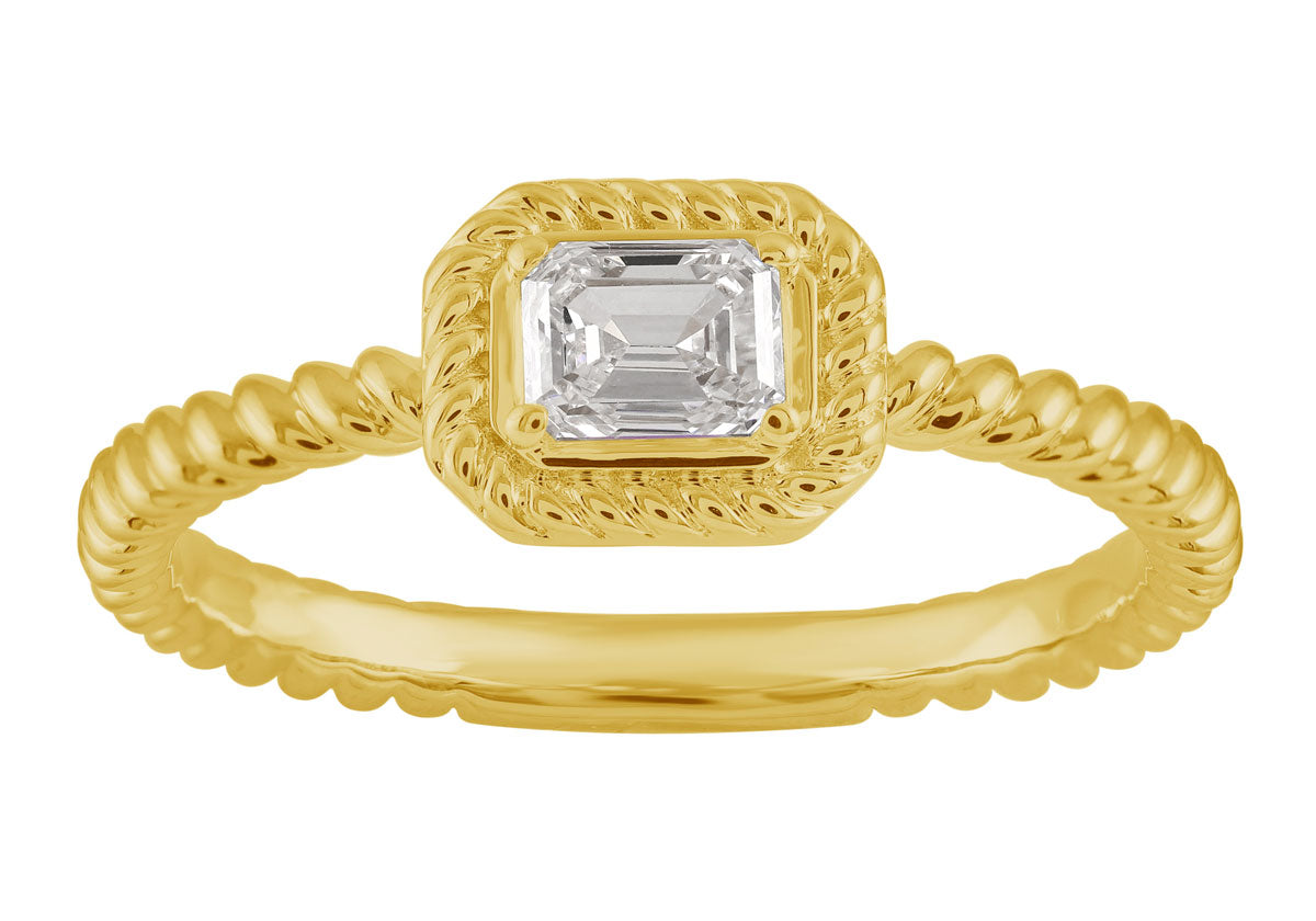 ELIE AZZI 0.31 ctw. YELLOW GOLD DIAMOND RING D4977YG