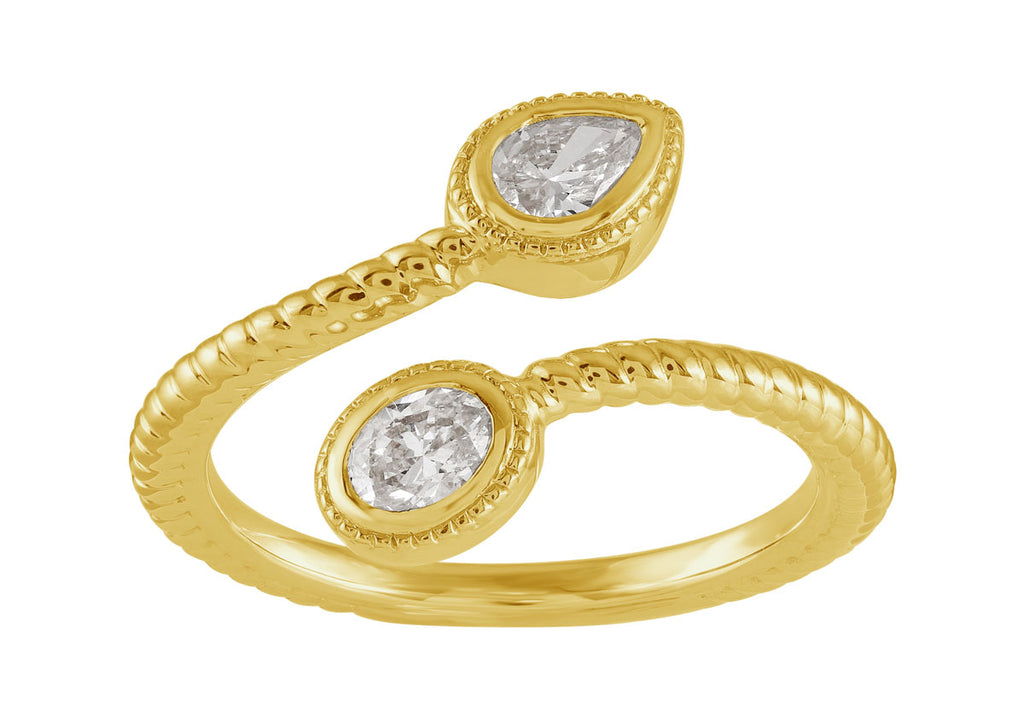 ELIE AZZI 0.41 ctw. YELLOW GOLD DIAMOND RING D4979YG