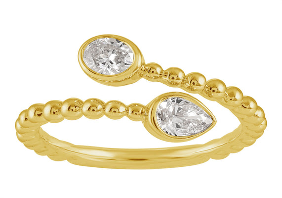 ELIE AZZI 0.41 ctw. YELLOW GOLD DIAMOND RING D4980YG