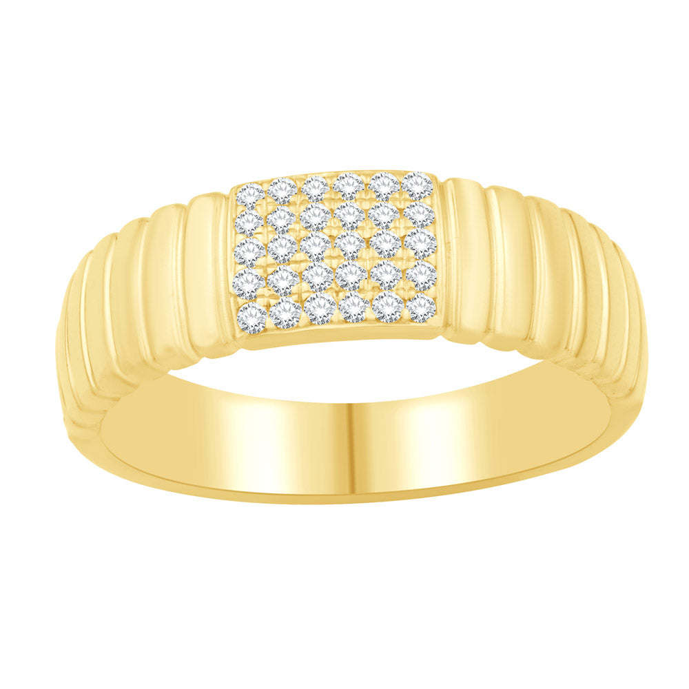 ELIE AZZI 0.15 ctw. YELLOW GOLD DIAMOND RING D4989YG