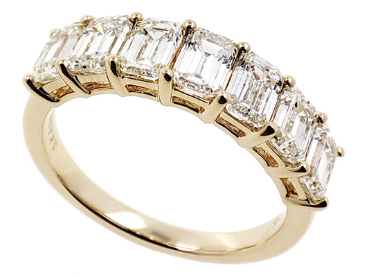 ELIE AZZI 2.21 ctw. YELLOW GOLD EMERALD CUT BAND D5001YG