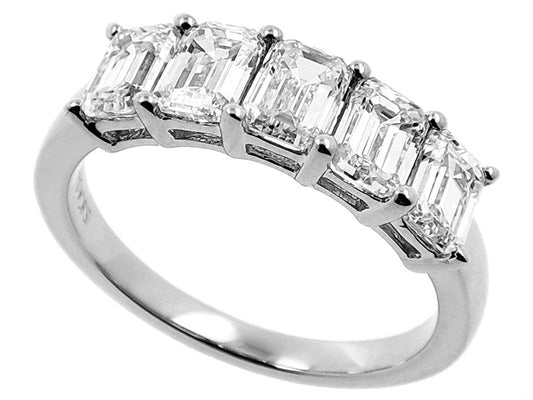 ELIE AZZI 1.97 ctw. WHITE GOLD EMERALD CUT BAND D5002WG