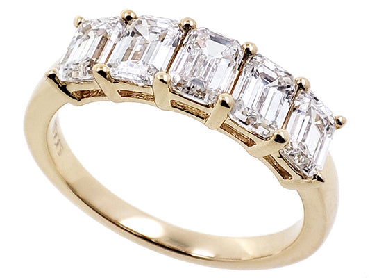 ELIE AZZI 1.97 ctw. YELLOW GOLD EMERALD CUT BAND D5002YG