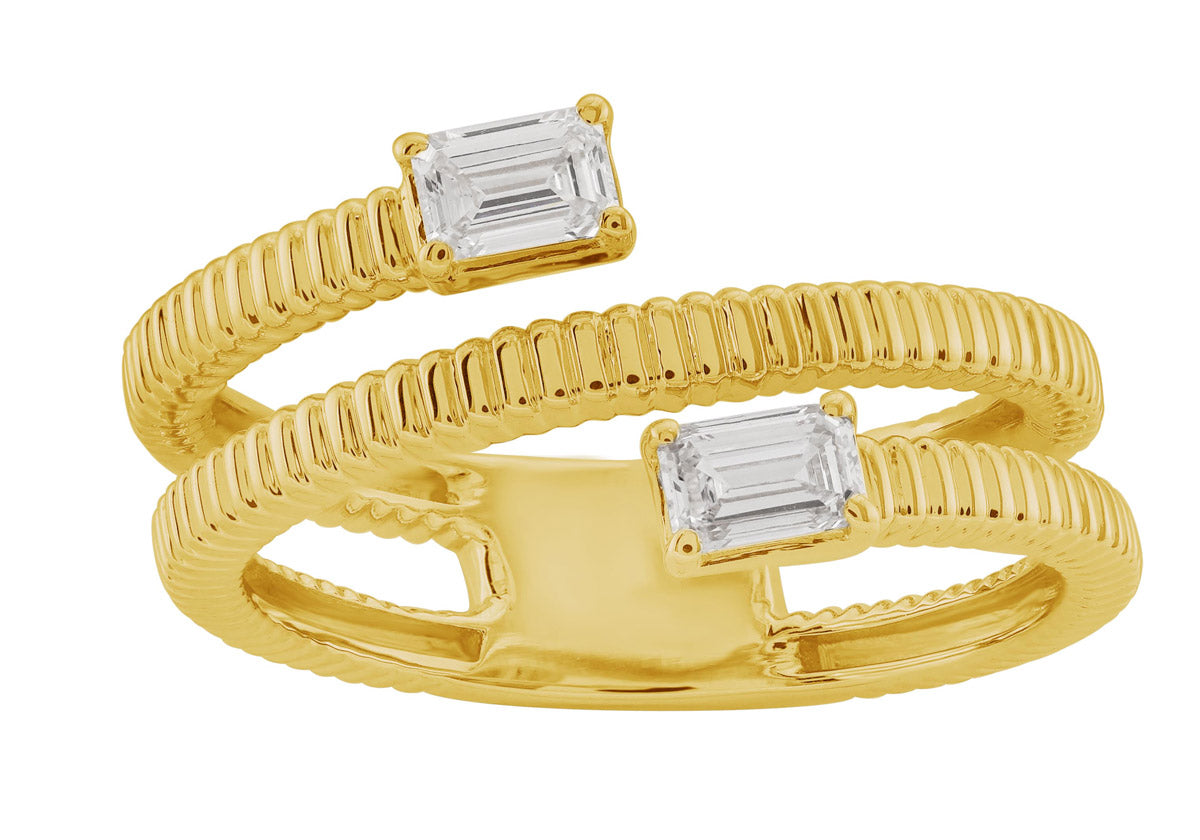 ELIE AZZI 0.42 ctw. YELLOW GOLD DIAMOND RING D5004YG