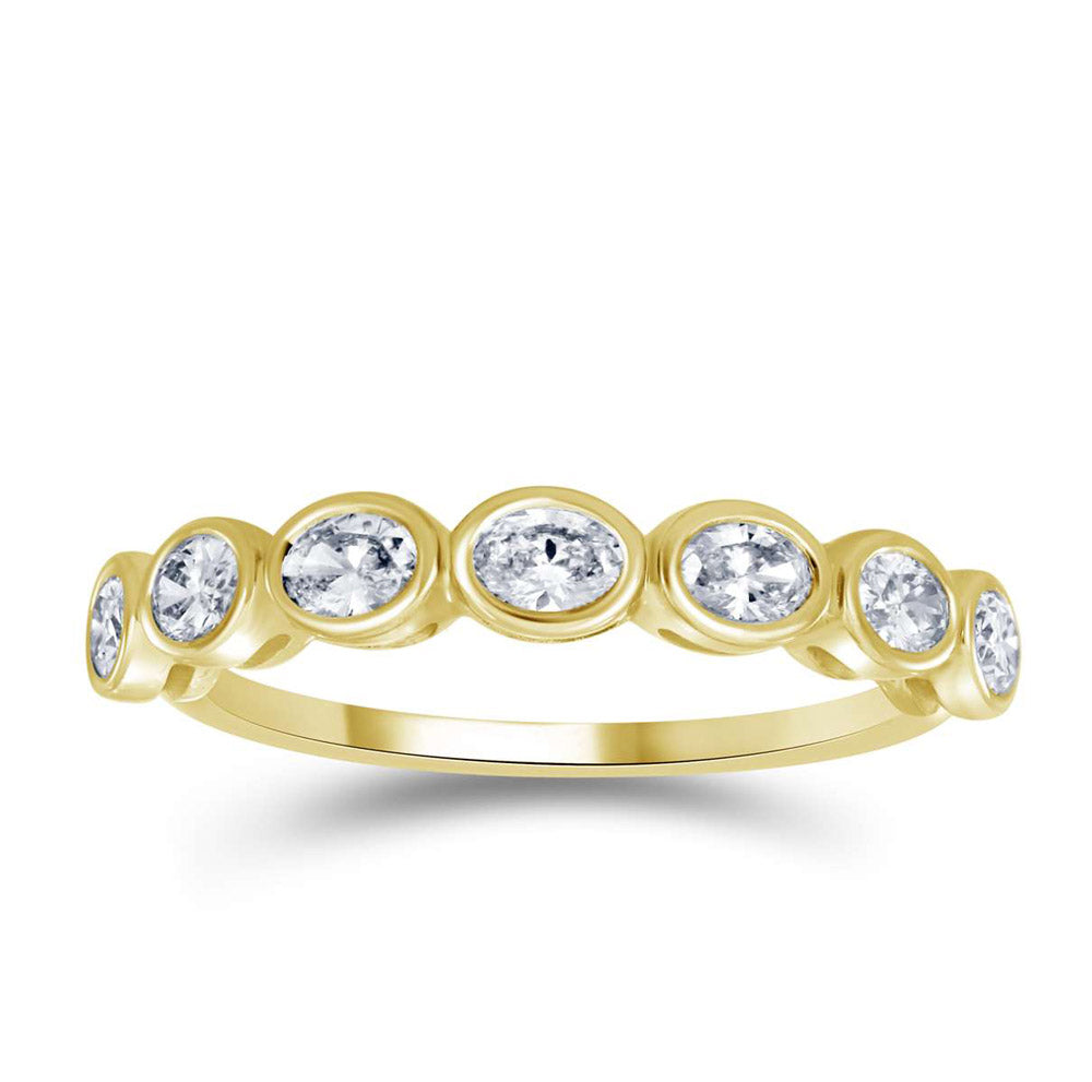 ELIE AZZI 0.68 ctw. YELLOW GOLD OVAL DIAMOND RING D5005YG