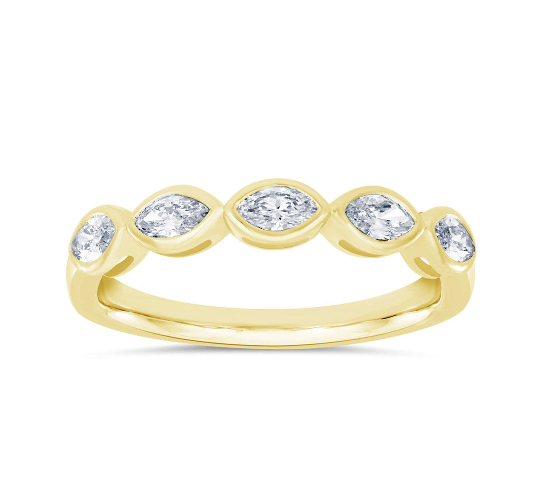 ELIE AZZI 0.47 ctw. YELLOW GOLD MARQUISE DIAMOND RING D5006YG